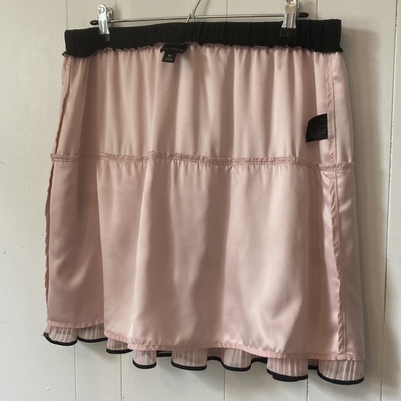 worthington flouncy pink double layer pleated skirt satin feel linings size 12 - Picture 10 of 12